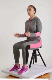  Mia Brown  1 dressed grey hoodie grey leggings pink sneakers sitting sports whole body 0016.jpg